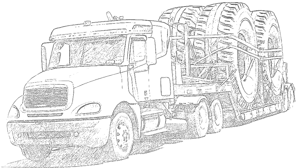 Truck carrying an oversized load